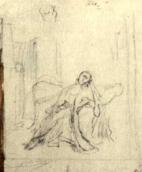 Чоловік у кріслі. Ескіз