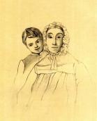 Portrait of an elderly woman with a boy