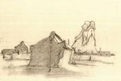 Tents of expedition camp (fol. 17 v.)