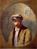 Self-portrait in a white cap (color)