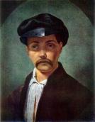 Self-portrait in a black cap