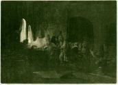 Parable of workers in vineyard. Etching