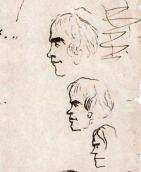 Автопортреты в профиль. Наброски