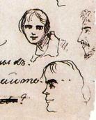 Автопортрет в профиль. Набросок